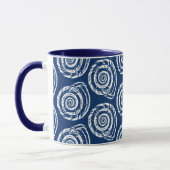 Mug Bloc de coquillages en spirale Impression, bleu et (Gauche)