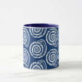 Mug Bloc de coquillages en spirale Impression, bleu et (Centre)
