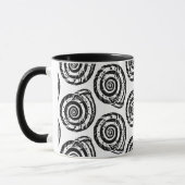 Mug Bloc de coquillages en spirale Impression, noir et (Gauche)