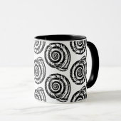 Mug Bloc de coquillages en spirale Impression, noir et (Devant droit)