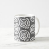 Mug Bloc de coquillages spiraux Impression, gris et bl (Devant droit)