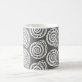 Mug Bloc de coquillages spiraux Impression, gris et bl (Centre)