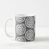 Mug Bloc de coquillages spiraux Impression, gris et bl (Gauche)