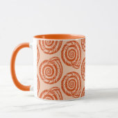 Mug Bloc de coquillages spiraux Impression, orange cor (Gauche)