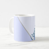 Mug Bloc de couleur bleu élégant Nom personnalisé (Devant gauche)