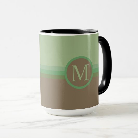 Mug Bloc de couleur Brown gris vert olive sur mesure (Devant droit)