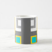 Mug Bloc de couleur géométrique blanc gris-jaune Aqua (Centre)