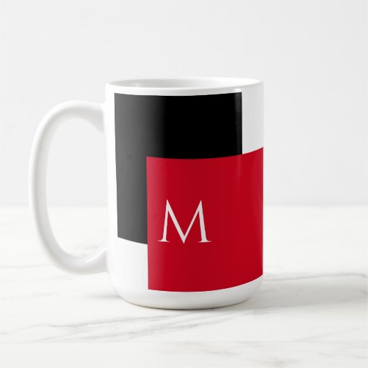 Mug Bloc de couleur minimal simple avec monogramme ini (Gauche)