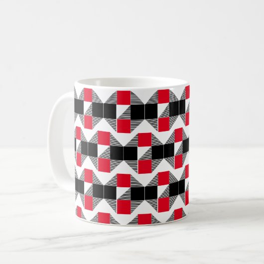 Mug Bloc de couleur moderne rouge et noir (Devant gauche)