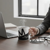 Mug bloc de couleur noir et blanc monogramlish