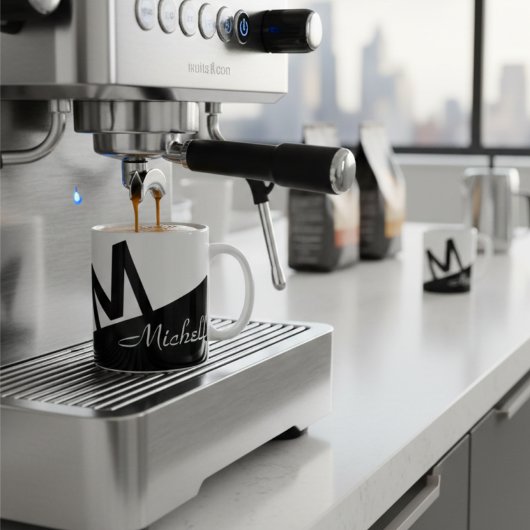 Mug bloc de couleur noir et blanc monogramlish