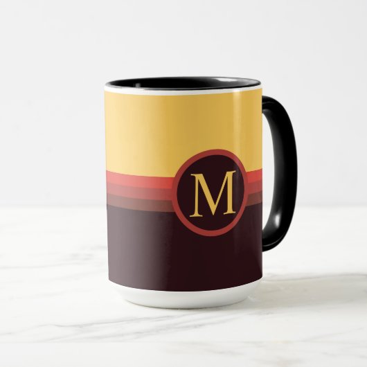 Mug Bloc de couleur noir marron jaune personnalisé (Devant droit)