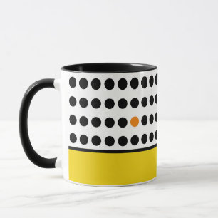 Mug Bloc de couleur orange jaune moderne Pois