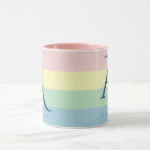 Mug Bloc de couleur pastel moderne initial et nom pers (Centre)