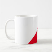 Mug Bloc de couleur rouge et blanc classique monogramm (Gauche)