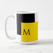 Mug Bloc de couleur simple minimal avec initiale de mo (Gauche)
