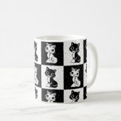 Mug Bloc de monogramme noir blanc pour chat (Devant droit)
