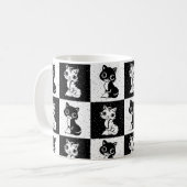 Mug Bloc de monogramme noir blanc pour chat (Devant gauche)