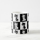 Mug Bloc de monogramme noir blanc pour chat (Centre)