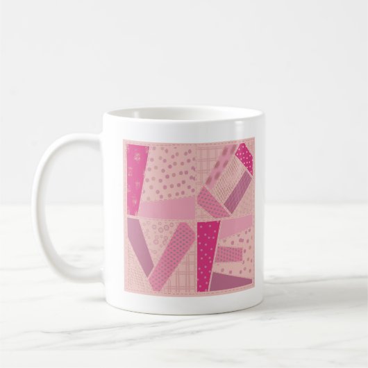 Mug Bloc de patchwork Pink Love pour la Saint-Valentin (Gauche)