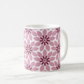 Mug Bloc Imprimer Carrelage Fleurs rose rouge (Devant droit)
