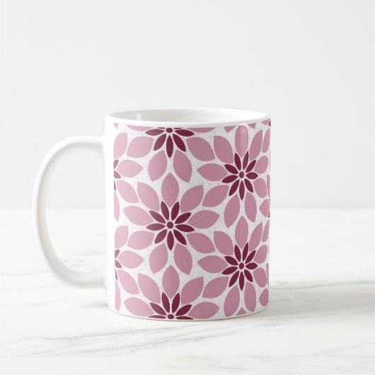 Mug Bloc Imprimer Carrelage Fleurs rose rouge (Gauche)