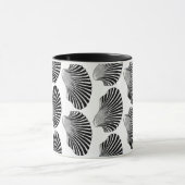 Mug Blocage de coquille de saint Jacques, noir et blan (Centre)