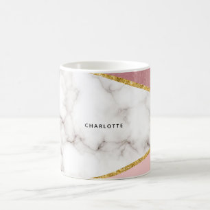 Mug Blocage de couleur en marbre rose