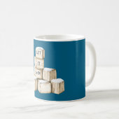 Mug Blocs Bleu Crème Qu'il neige (Devant droit)
