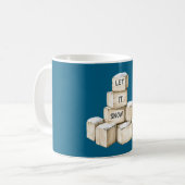 Mug Blocs Bleu Crème Qu'il neige (Devant gauche)