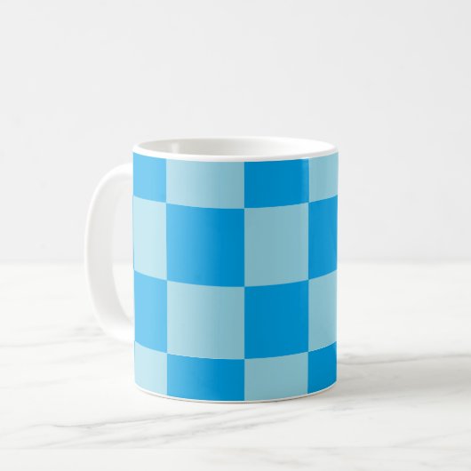 Mug Blocs carrés bleus géométriques (Devant gauche)