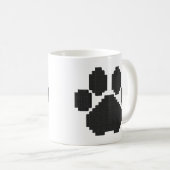 Mug Blocs de construction d'empreintes de chien noir (Devant droit)