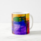 Mug Blocs de Coucher de Soleil Abstrait (Devant droit)