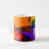 Mug Blocs de Coucher de Soleil Abstrait (Devant gauche)