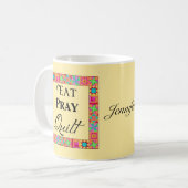 Mug Blocs de courtepointe Bordure Art Manger courtoisi (Devant gauche)