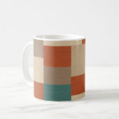 Mug Blocs Géométriques Modernes Sarcelle & Beige (Devant gauche)