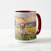 Mug Blond Chihuahua et Pup Farm Sunrise (Devant droit)