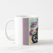 Mug Blond fille sur vélo avec son gingembre chat pin u (Gauche)