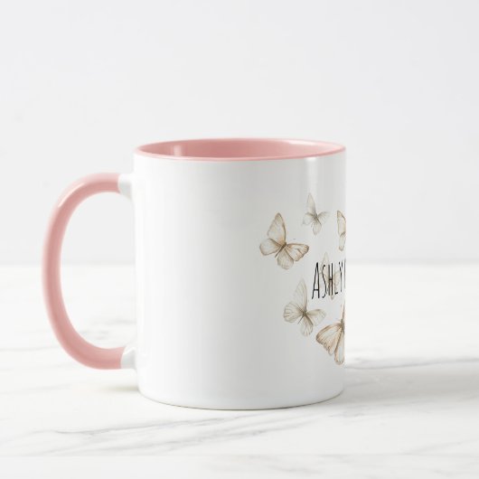Mug Blond Girl Easter Eggs Butterflies (Gauche)