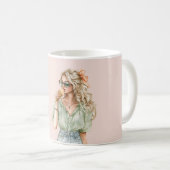 Mug Blond Girl Peach Bow Ice Cream Cone (Devant droit)