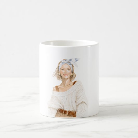 Mug Blond Girl White Sweater (Centre)
