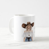Mug Blond Howdy Cowgirl Hat Star Necklace (Devant gauche)