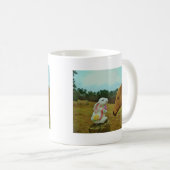 Mug Blond Jaune cheval & Bunny de Pâques (Devant droit)