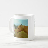 Mug Blond Jaune cheval & Bunny de Pâques (Devant gauche)