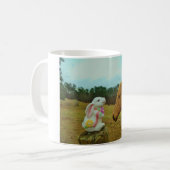Mug Blond Jaune cheval & Bunny de Pâques (Devant gauche)