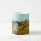 Mug Blond Jaune cheval & Bunny de Pâques (Centre)