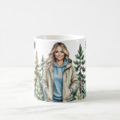 Mug Blonde Hiker en Forêt - Personnalisé Outdoor Adore (Centre)