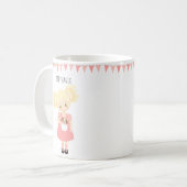 Mug Blonde mignonne Anniversaire fille et chiot (Devant gauche)