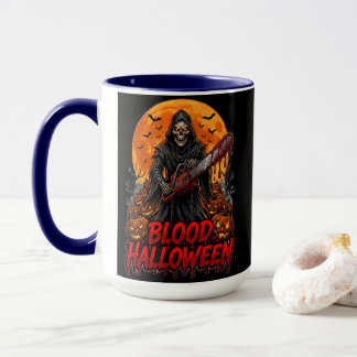 Mug Blood Halloween Grim Reaper Chainsaw Pumpkin Hoodi