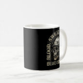 Mug Blood Sweat Profanity Construction Worker Skull Bl (Devant droit)
